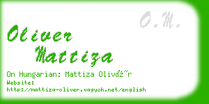 oliver mattiza business card